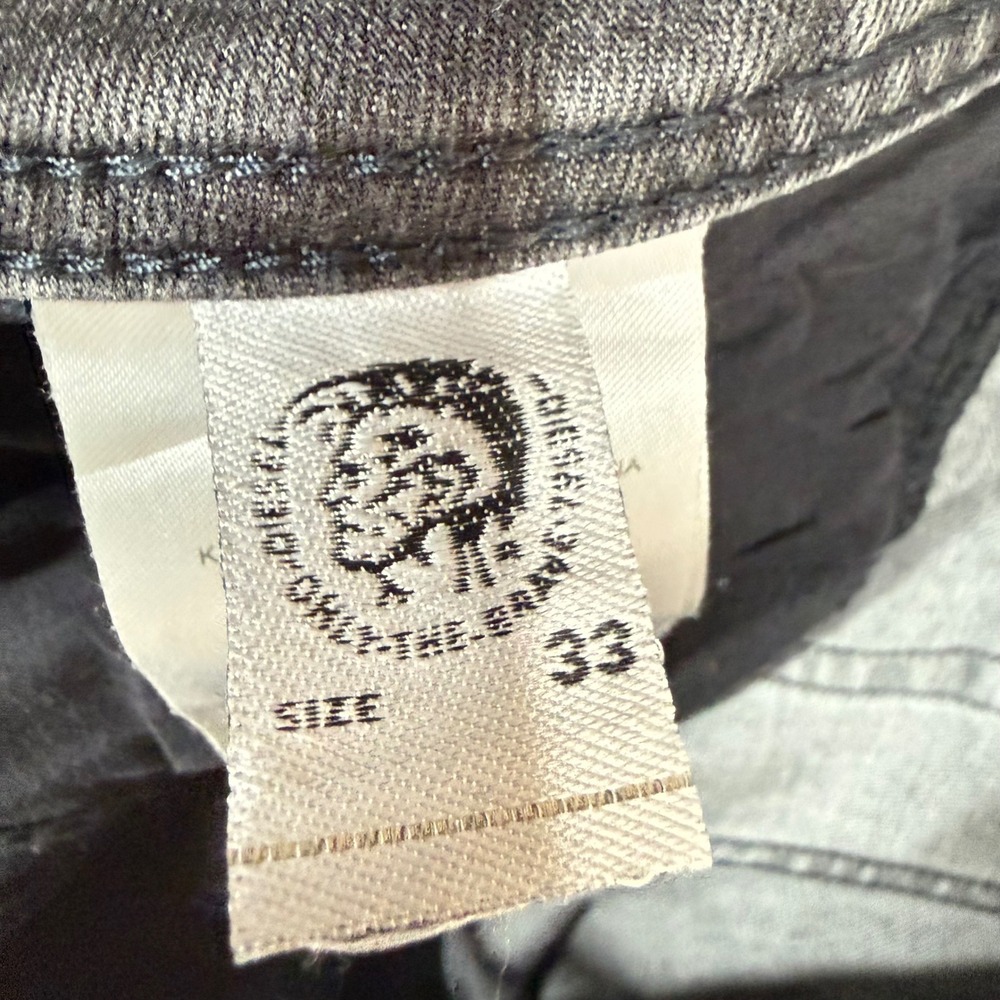 Diesel Sleenker-X Slim Skinny Jeans Mens 33x32 Dark Gray Stretch Denim 069JR - Picture 8 of 16